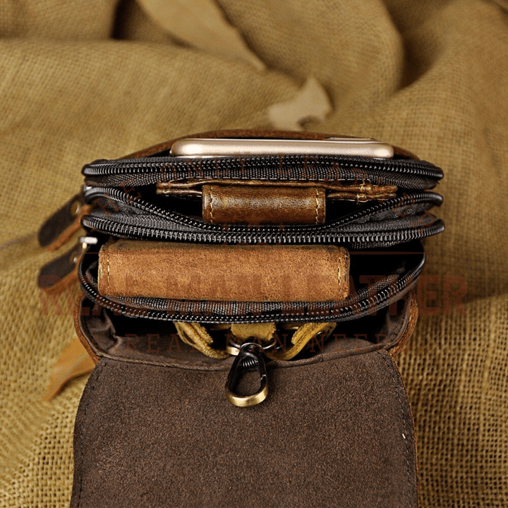 Ricci EDC Genuine Leather Belt Pouch