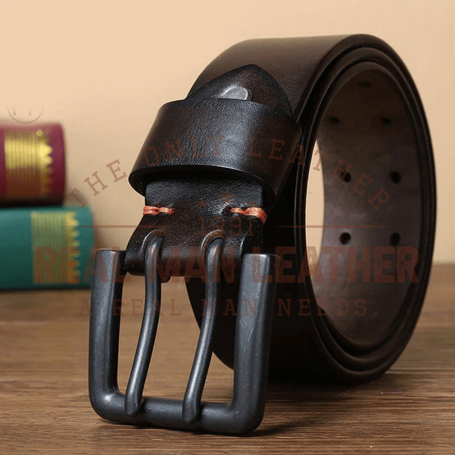 Genuine Leather Men Belt Designer Dragon V Buckle Cowboy Luxury