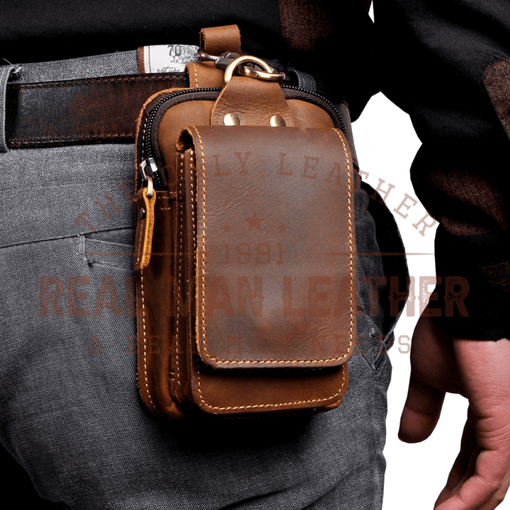 Enzo EDC Genuine Leather Belt Pouch