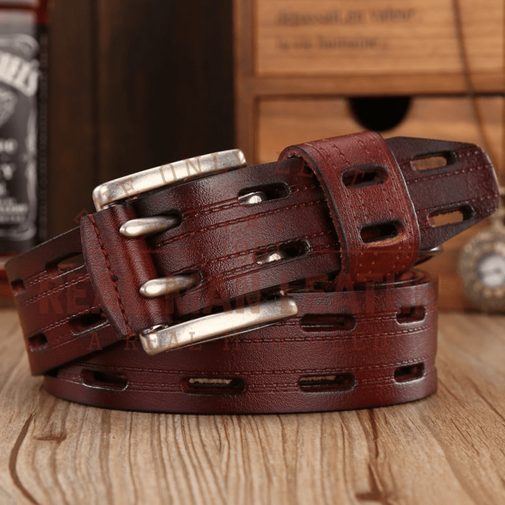 Remo Double Pin Buckle Genuine Leather Belt