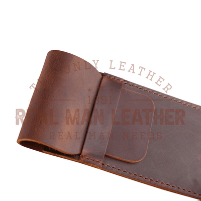 Otes Genuine Leather Retro Pencil Pouch