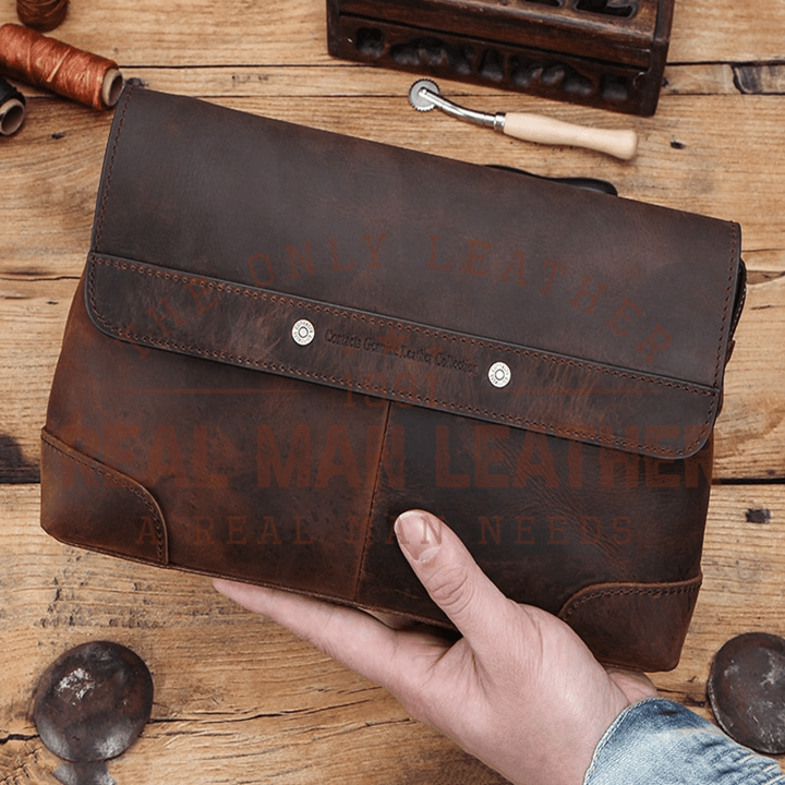 Contacts Men's Leather Clutch Purse Bag