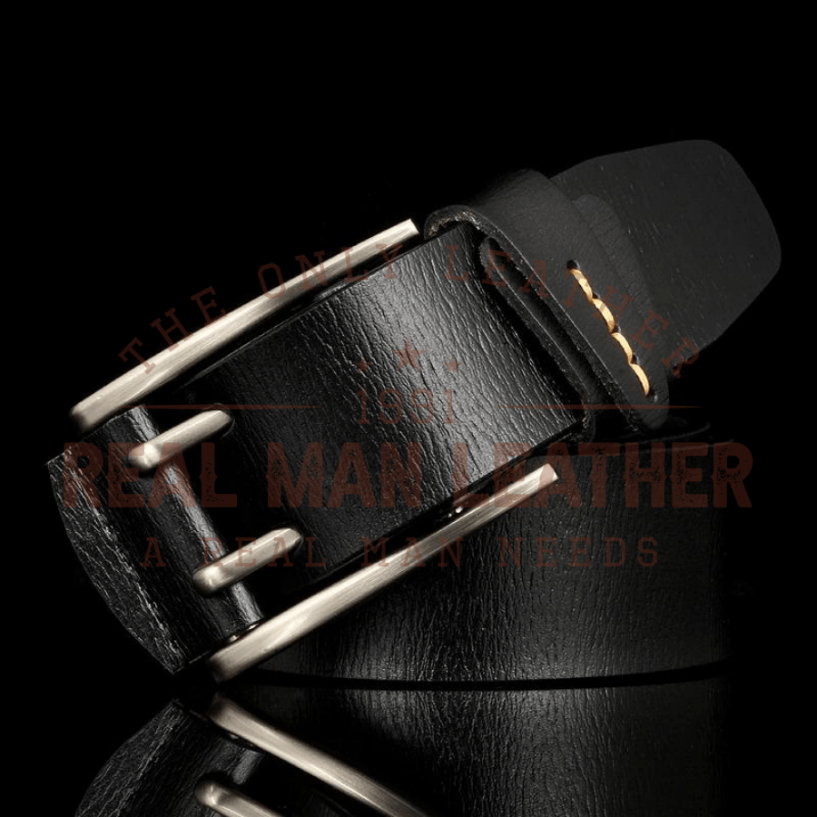 Sozio Leather Double Pin Buckle Belt
