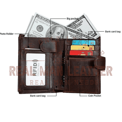 Monaldo Leather Wallet RFID Blocking