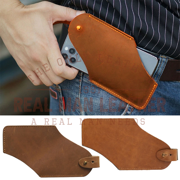 Giacinto Leather Cellphone Belt Pouch