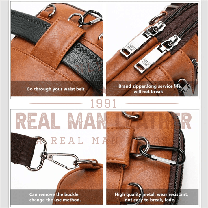Jeep Leather Sling Chest Bag - Real Man Leather
