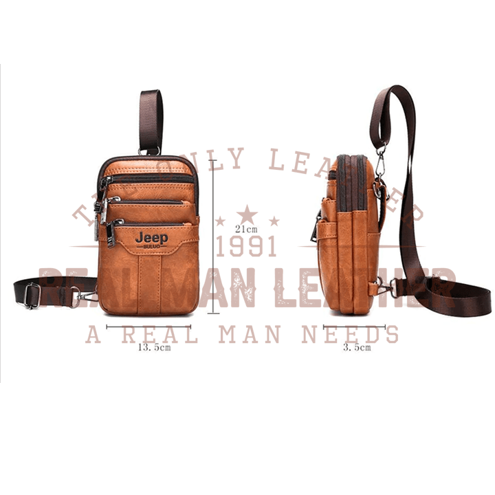 Jeep Leather Sling Chest Bag