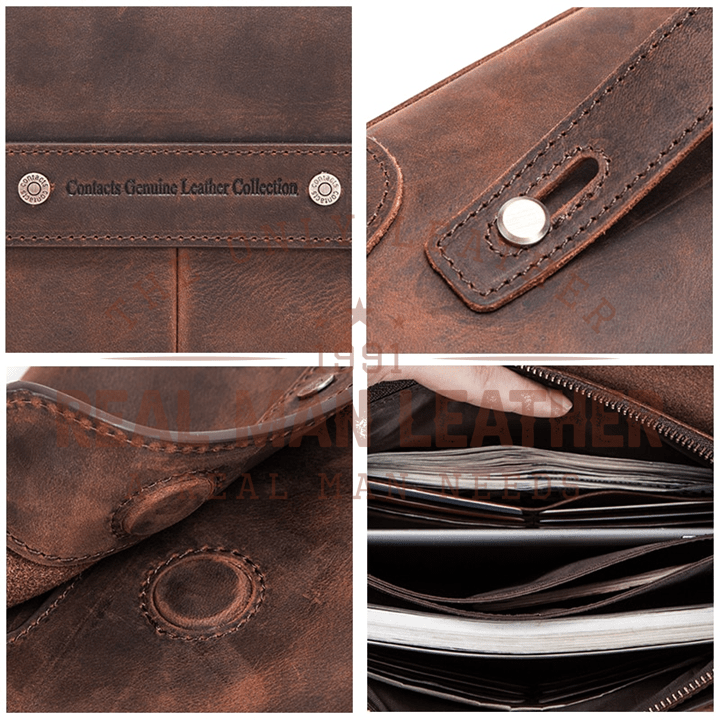 Contacts Men's Leather Clutch Purse Bag