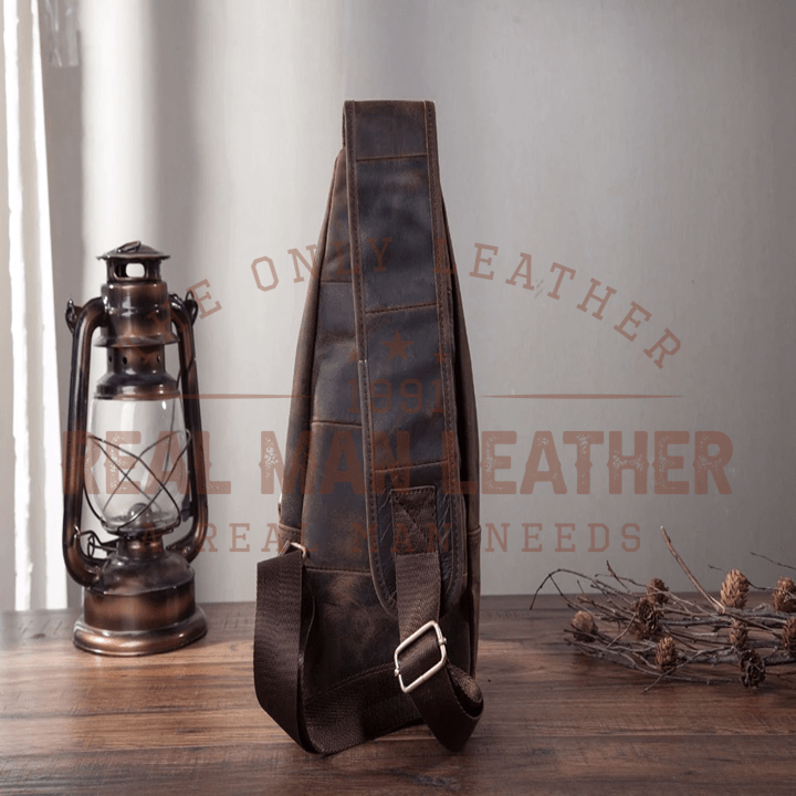 Monteil Leather Triangle Chest Sling Bag