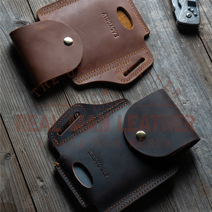 Wear belt men's leather mobile phone bag waist bag purse cigarette bag -  AliExpress