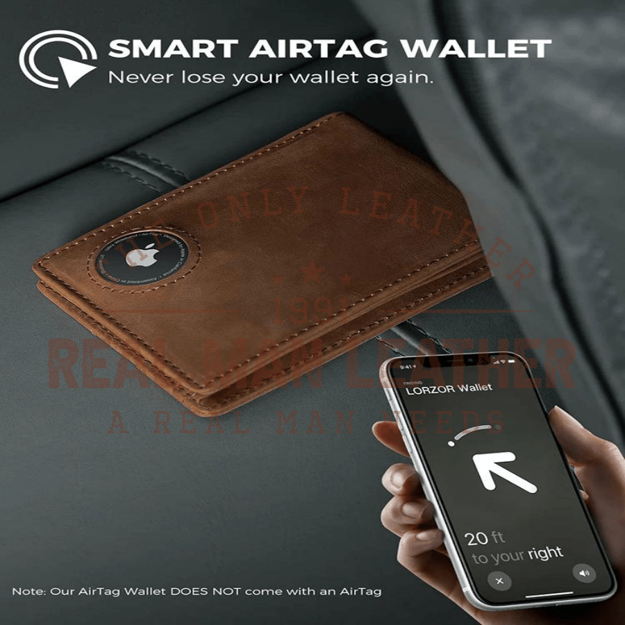 Vincenzo Leather RFID Wallet for Apple AirTag