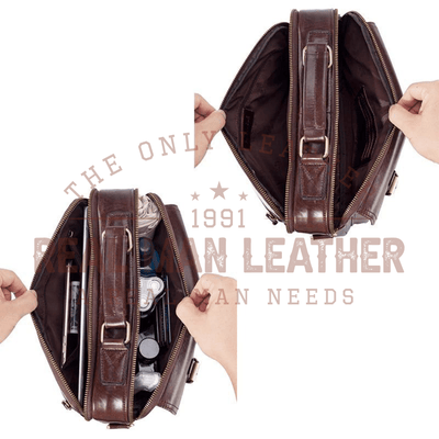 Pauside Leather Messenger Bag