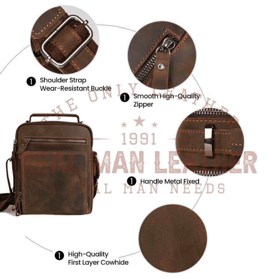 Necci Leather Men's Vintage Handbag