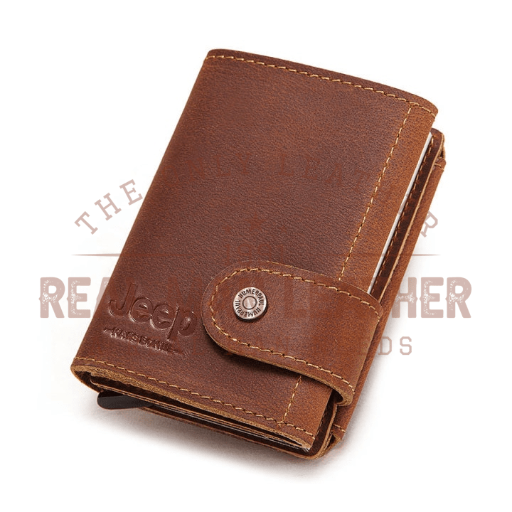 Jeep Leather Automatic Pop Up Credit Card Wallet