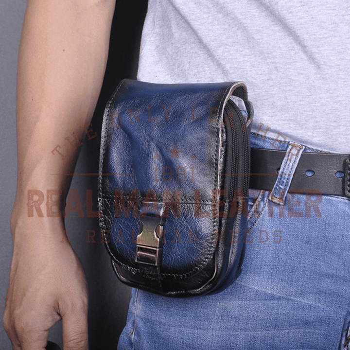 Genuine leather belt loop bag/purse