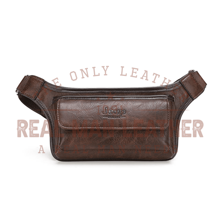 Coffee Wrangler Leather Belt Bag