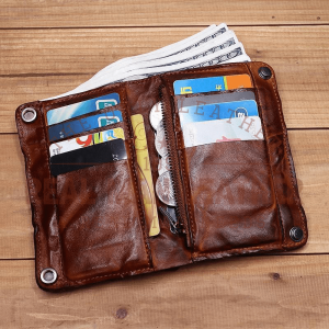 Castro Leather Card Holder With Zipper Coin