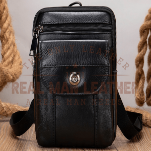 Kobessen Genuine Leather Flap Phone Belt Pouch Bag