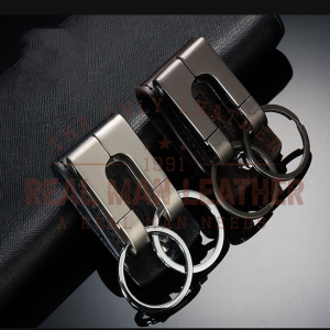 Keychain Belt Clip With Leather Backing